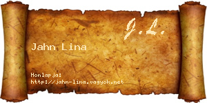 Jahn Lina névjegykártya